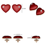 Load image into Gallery viewer, Kids Heart Diamond Stud Earrings, 14k Solid Gold With Pink Enameling, Natural Diamonds, Kids jewelry, Gift for toddlers, girls and kids
