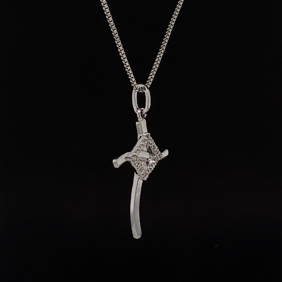 Cross Diamond Pendant in 14k Solid Gold, Natural Diamond Cross Necklace With Adjustable Chain, Communion Gift for her
