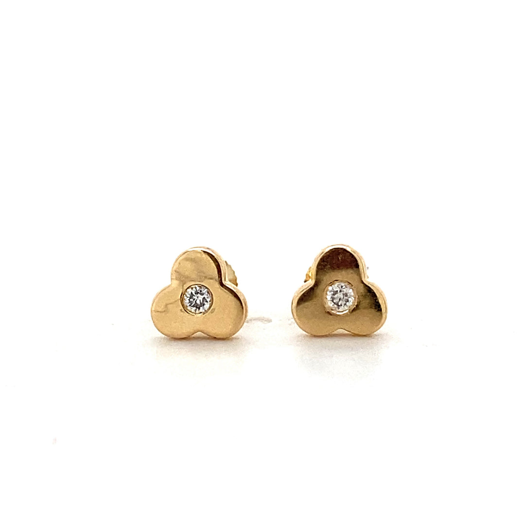 Kids Blossom Diamond Stud Earrings, 14k Solid Gold, Natural Diamonds, Kids jewelry, Gift for toddlers, girls and kids