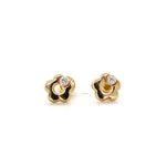 Load image into Gallery viewer, Kids Flower Diamond Stud Earrings, 14k Solid Gold, Natural Diamonds, Kids jewelry, Gift for toddlers, girls, and kids
