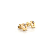 Load image into Gallery viewer, Kids Flower Diamond Stud Earrings, 14k Solid Gold, Natural Diamonds, Kids jewelry, Gift for toddlers, girls, and kids
