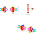 Load image into Gallery viewer, Kids Fish Diamond Stud Earrings, 14k Solid Gold With Enameling, Natural Diamonds, Kids jewelry, Gift for toddlers, girls and kids
