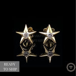 Load image into Gallery viewer, Kids Starry Diamond Stud Earrings, 14k Solid Gold, Natural Diamonds, Kids jewelry, Gift for toddlers, girls and kids
