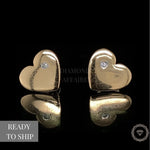 Load image into Gallery viewer, Kids Heart Diamond Stud Earrings, 14k Solid Gold, Natural Diamonds, Kids jewelry, Gift for toddlers, girls and kids
