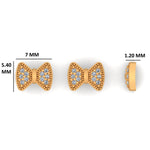 Load image into Gallery viewer, Kids Bow Diamond Stud Earrings, 14k Solid Gold, Natural Diamonds, Kids Ribbon jewelry, Gift for toddlers/girls/kids, Ready To Ship
