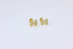 Load image into Gallery viewer, Kids Bow Diamond Stud Earrings, 14k Solid Gold, Natural Diamonds, Kids jewelry, Gift for toddlers, girls and kids
