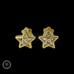 Load image into Gallery viewer, Kids Hollow Star Diamond Stud Earrings, 14k Solid Gold, Natural Diamonds, Kids jewelry, Gift for toddlers, girls and kids
