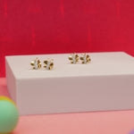 Load image into Gallery viewer, Kids Butterfly Diamond Stud Earrings, 14k Solid Gold, Natural Diamonds, Kids Jewelry, Gift for toddlers, girls and kids
