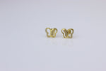 Load image into Gallery viewer, Kids Petite Butterfly Diamond Stud Earrings, 14k Solid Gold, Natural Diamonds, Kids jewelry, Gift for toddlers, girls and kids
