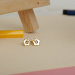 Load image into Gallery viewer, Kids Flower Diamond Stud Earrings, 14k Solid Gold, Natural Diamonds, Kids jewelry, Gift for toddlers, girls, and kids
