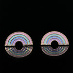Load image into Gallery viewer, Kids Rainbow Diamond Stud Earrings, 14k Solid Gold With Enameling, Natural Diamonds, Kids jewelry, Gift for toddler, girls and kids
