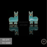 Load image into Gallery viewer, Kids Llama Stud Earrings, 14k Solid Gold With Enameling, Kids Jewelry, Gift for toddlers, girls and kids
