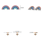 Load image into Gallery viewer, Kids Rainbow Diamond Stud Earrings, 14k Solid Gold With Enameling, Natural Diamonds, Kids jewelry, Gift for toddlers/girls/kids
