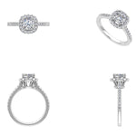 Load image into Gallery viewer, IGI Certified 0.90ct Cushion Cut Lab Grown Halo Diamond Ring: 14K Solid Gold Solitaire Wedding Ring
