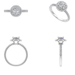 Load image into Gallery viewer, IGI Certified 0.70ct Lab grown Solitaire Halo Diamond ring: 14K Solid Gold Promise Wedding Ring
