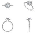 Load image into Gallery viewer, IGI Certified 0.70ct Lab grown Solitaire Halo Diamond ring: 14K Solid Gold Promise Wedding Ring
