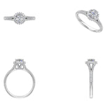 Load image into Gallery viewer, IGI Certified Lab grown Halo Solitaire Engagement Ring: 14K Solid Gold Diamond Wedding Ring
