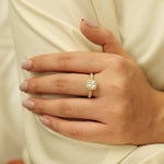 Load image into Gallery viewer, IGI Certified Lab Grown Cushion Halo Ring: 14K Solid Gold Wedding Ring
