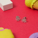 Load image into Gallery viewer, Kids Snowflake Diamond Stud Earrings, 18k Solid Gold, Natural Diamonds, Kids jewelry, Gift for toddlers, girls and kids
