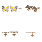 Load image into Gallery viewer, Kids Butterfly Diamond Stud Earrings, 14k Solid Gold With Enameling, Natural Diamonds, Gift for toddlers/girls, Ready To Ship, HRD Certified
