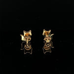 Load image into Gallery viewer, Kids Kitty Diamond Stud Earrings, 14k Solid Gold With Enameling, Natural Diamonds, Kids jewelry, Gift for toddlers, girls and kids
