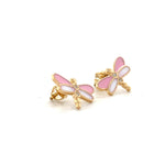 Load image into Gallery viewer, Kids Dragonfly Diamond Stud Earrings, 14k Solid Gold With Enameling, Natural Diamonds, Kids jewelry, Gift for toddlers, girls and kids
