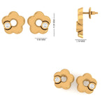 Load image into Gallery viewer, Kids Flower Diamond Stud Earrings, 14k Solid Gold, Natural Diamonds, Kids jewelry, Gift for toddlers, girls, and kids
