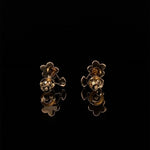 Load image into Gallery viewer, Kids Floral Petal Diamond Stud Earrings, 14k Solid Gold With Enameling, Natural Diamonds, Kids jewelry, Gift for toddlers, girls and kids
