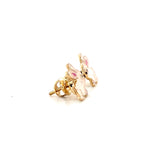 Load image into Gallery viewer, Kids Bunny Diamond Stud Earrings, 14k Solid Gold With Enameling, Natural Diamonds, Kids jewelry, Gift for toddlers, girls and kids
