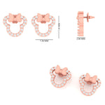 Load image into Gallery viewer, Kids Minnie Mouse Natural Diamond Earrings: 14k Solid Gold Disney Inspired Studs, Gift for toddlers/girls/kids
