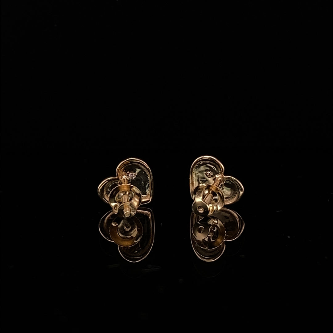 Kids Heart Diamond Stud Earrings, 14k Solid Gold, Natural Diamonds, Kids jewelry, Gift for toddlers, girls and kids