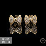 Load image into Gallery viewer, Kids Bow Diamond Stud Earrings, 14k Solid Gold, Natural Diamonds, Kids jewelry, Gift for toddlers, girls and kids

