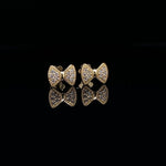 Load image into Gallery viewer, Kids Bow Diamond Stud Earrings, 14k Solid Gold, Natural Diamonds, Kids jewelry, Gift for toddlers, girls and kids
