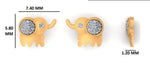 Load image into Gallery viewer, Kids Elephant Diamond Stud Earrings, 14k Solid Gold, Natural Diamonds, Kids jewelry, Gift for toddlers, girls and kids
