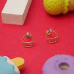 Load image into Gallery viewer, Kids Cupcake Diamond Stud Earrings, 14k Solid Gold, Natural Diamonds, Kids jewelry, Gift for toddlers, girls, and kids
