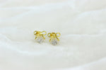 Load image into Gallery viewer, Kids Bow Diamond Stud Earrings, 14k Solid Gold, Natural Diamonds, Kids jewelry, Gift for toddlers, girls and kids
