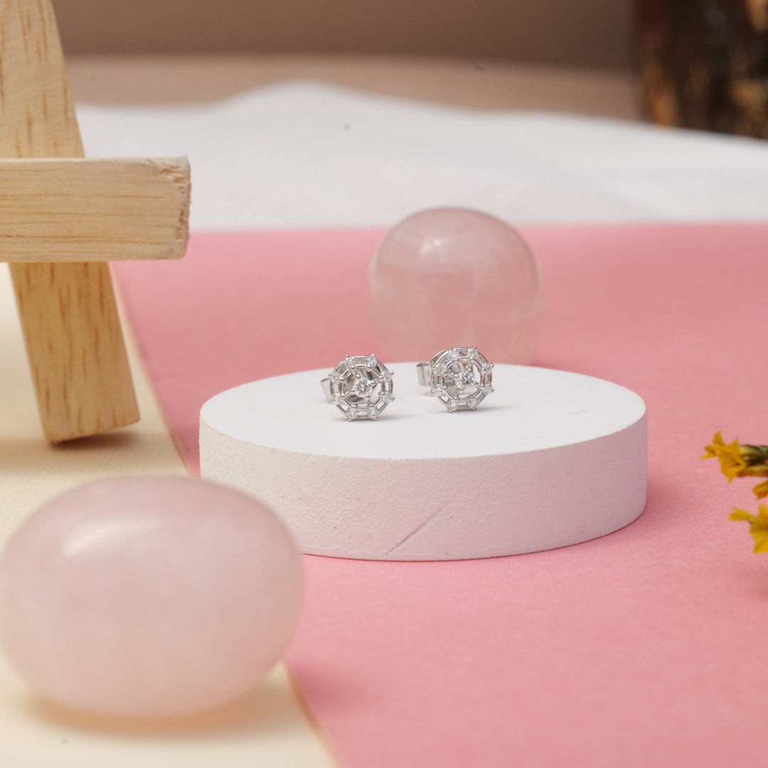 Kids Wheel Diamond Stud Earrings, 18k Solid Gold, Natural Diamonds, Kids Jewelry, Gift for toddlers, girls, and kids
