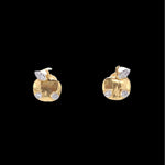 Load image into Gallery viewer, Kids Apple Diamond Stud Earrings, 14k Solid Gold, Natural Diamonds, Kids Jewelry, Gift for toddlers, girls and kids

