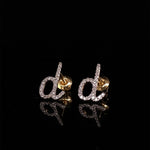 Load image into Gallery viewer, Kids Sparkling D-Initial Diamond Stud Earrings, 14k Solid Gold, Natural Diamonds, Kids jewelry, Gift for toddlers, girls and kids
