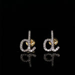 Load image into Gallery viewer, Kids Sparkling D-Initial Diamond Stud Earrings, 14k Solid Gold, Natural Diamonds, Kids jewelry, Gift for toddlers, girls and kids
