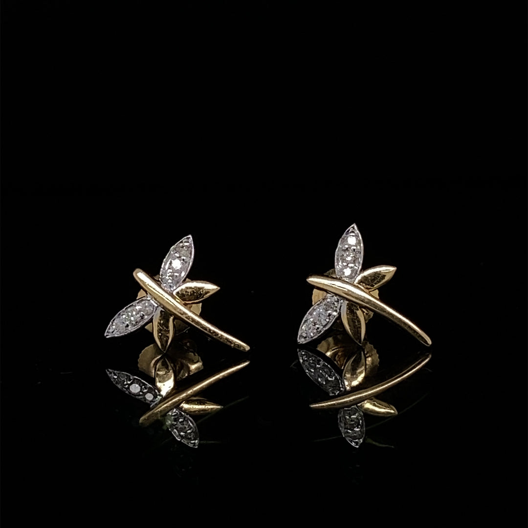 Kids Dragonfly Diamond Stud Earrings, 14k Solid Gold, Natural Diamonds, Insect Jewelry, Gift for toddlers/girls/kids, Ready To Ship