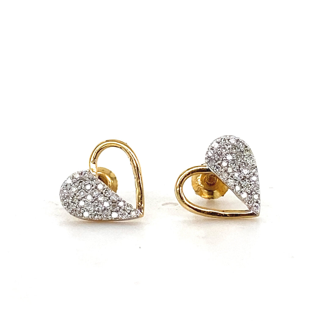 Kids Heart Diamond Stud Earrings, 14k Solid Gold, Natural Diamonds, Kids Jewelry, Gift for toddlers, girls and kids