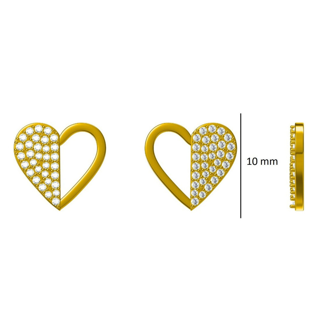Kids Heart Diamond Stud Earrings, 14k Solid Gold, Natural Diamonds, Kids Jewelry, Gift for toddlers, girls and kids