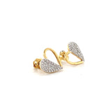 Load image into Gallery viewer, Kids Heart Diamond Stud Earrings, 14k Solid Gold, Natural Diamonds, Kids Jewelry, Gift for toddlers, girls and kids
