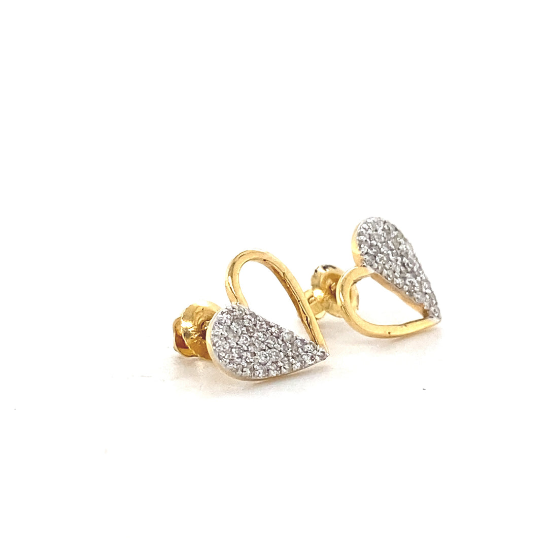 Kids Heart Diamond Stud Earrings, 14k Solid Gold, Natural Diamonds, Kids Jewelry, Gift for toddlers, girls and kids