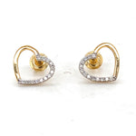 Load image into Gallery viewer, Kids Hollow Heart Design Diamond Stud Earrings, 14k Solid Gold, Natural Diamonds, Kids Jewelry, Gift for toddlers, girls and kids
