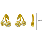 Load image into Gallery viewer, Kids Cherries Design Diamond Stud Earrings, 14k Solid Gold, Natural Diamonds, Kids Jewelry, Gift for toddlers, girls and kids
