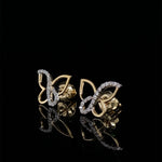 Load image into Gallery viewer, Kids Butterfly Diamond Stud Earrings, 14k Solid Gold, Natural Diamonds, Kids Jewelry, Gif for toddlers, girls and kids

