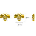 Load image into Gallery viewer, Kids Bumble Bee Diamond Stud Earrings, 14k Solid Gold, Natural Diamonds, Animal Jewelry, Gold Insect Studs, Gift for toddlers/girls/kids
