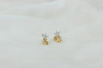 Load image into Gallery viewer, Kids Fish Diamond Stud Earrings, 14k Solid Gold, Natural Diamonds, Kids Jewelry, Gift for toddlers, girls and kids
